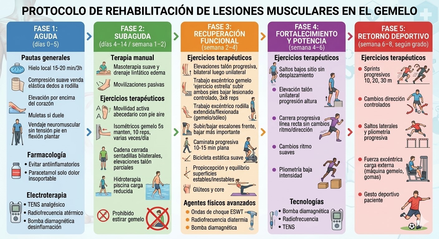 Protocolo de tratamiento de fisioterapia para rotura fibrilar del gemelo